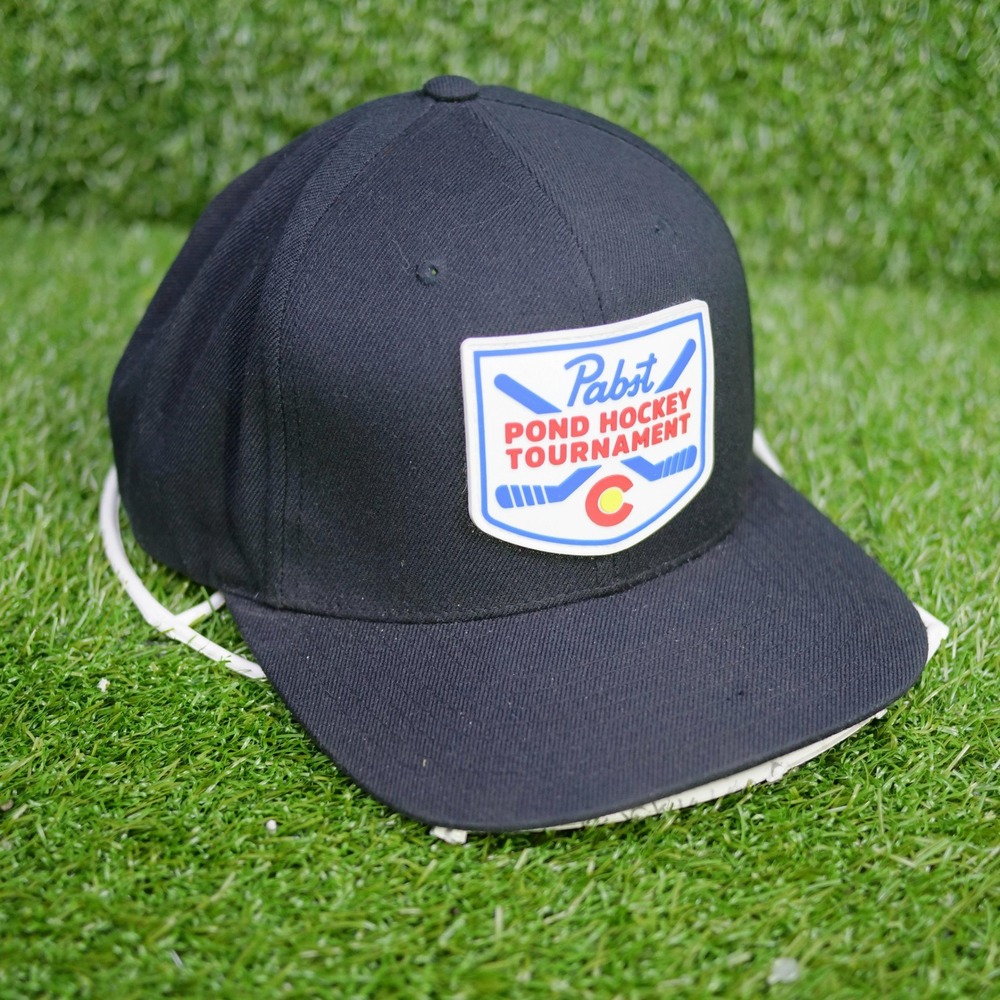 Pabst Pond Hockey Tournament Hat Black Snapback Colorado - Mens Size OSFA